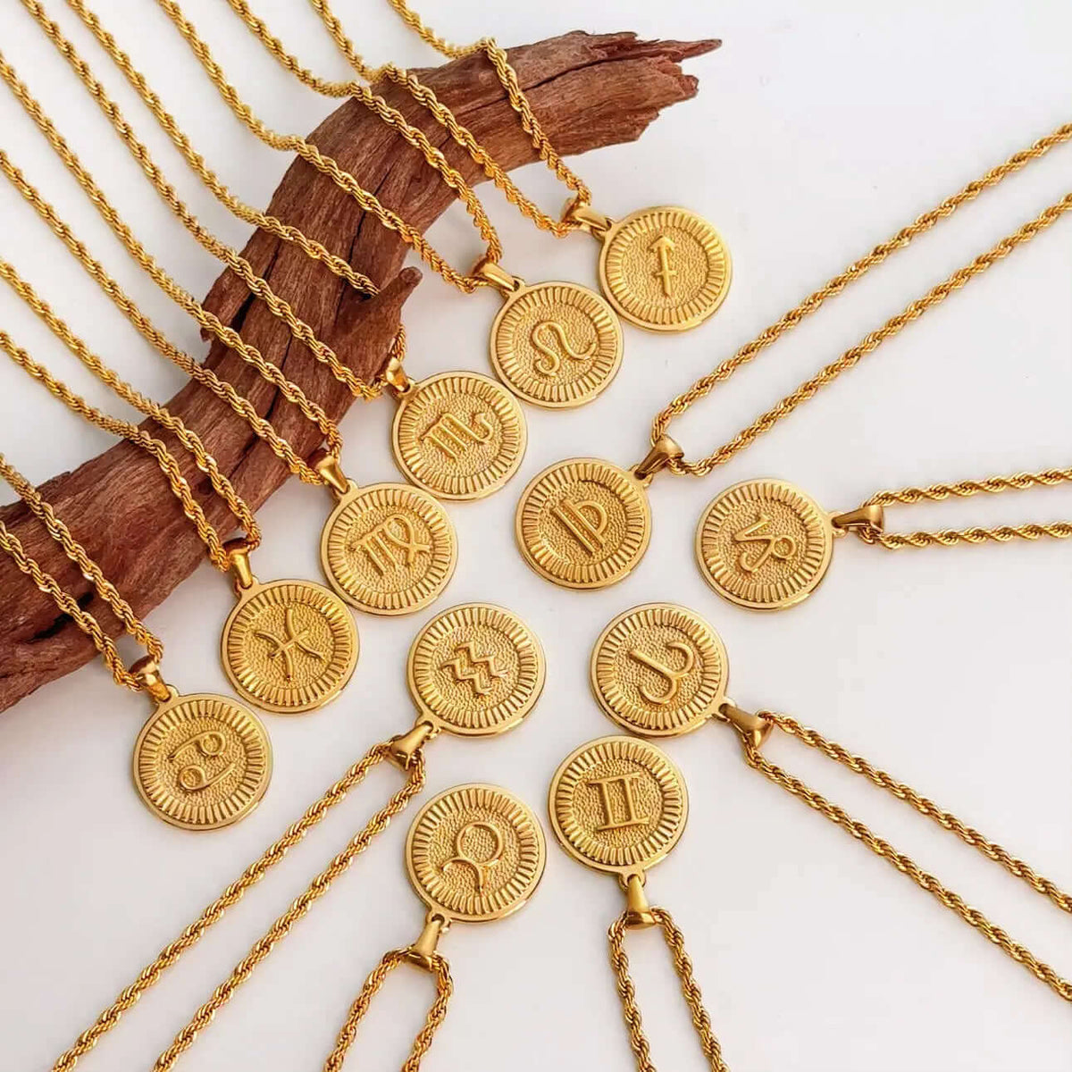 Gold Zodiac Medallion Necklace