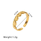 Ceyrah gold heart ring with adjustable open band, size 2.1cm by 0.4cm, weight 1.2g