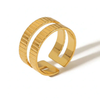 Gold Textured Double Band Ring featuring a stylish double-band design with a textured finish.