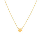 Ceyrah gold daisy pendant necklace on delicate chain, minimalist jewelry