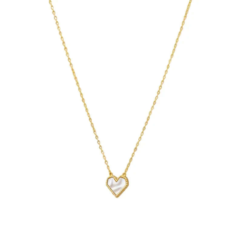 Gold chain necklace with heart-shaped pendant, Ceyrah jewelry product