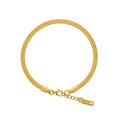 Ceyrah gold herringbone chain bracelet with adjustable clasp on white background