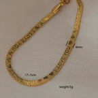 Ceyrah gold herringbone chain bracelet, 4mm wide, 17+5cm, 5g on light background