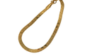 Textured gold chain necklace with clasp on white background, Ceyrah jewelry