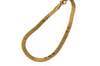 Textured gold chain necklace with clasp on white background, Ceyrah jewelry
