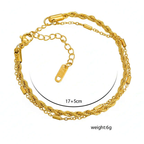 Gold rope chain bracelet with adjustable clasp, 17+5 cm length, 6g, Ceyrah jewelry