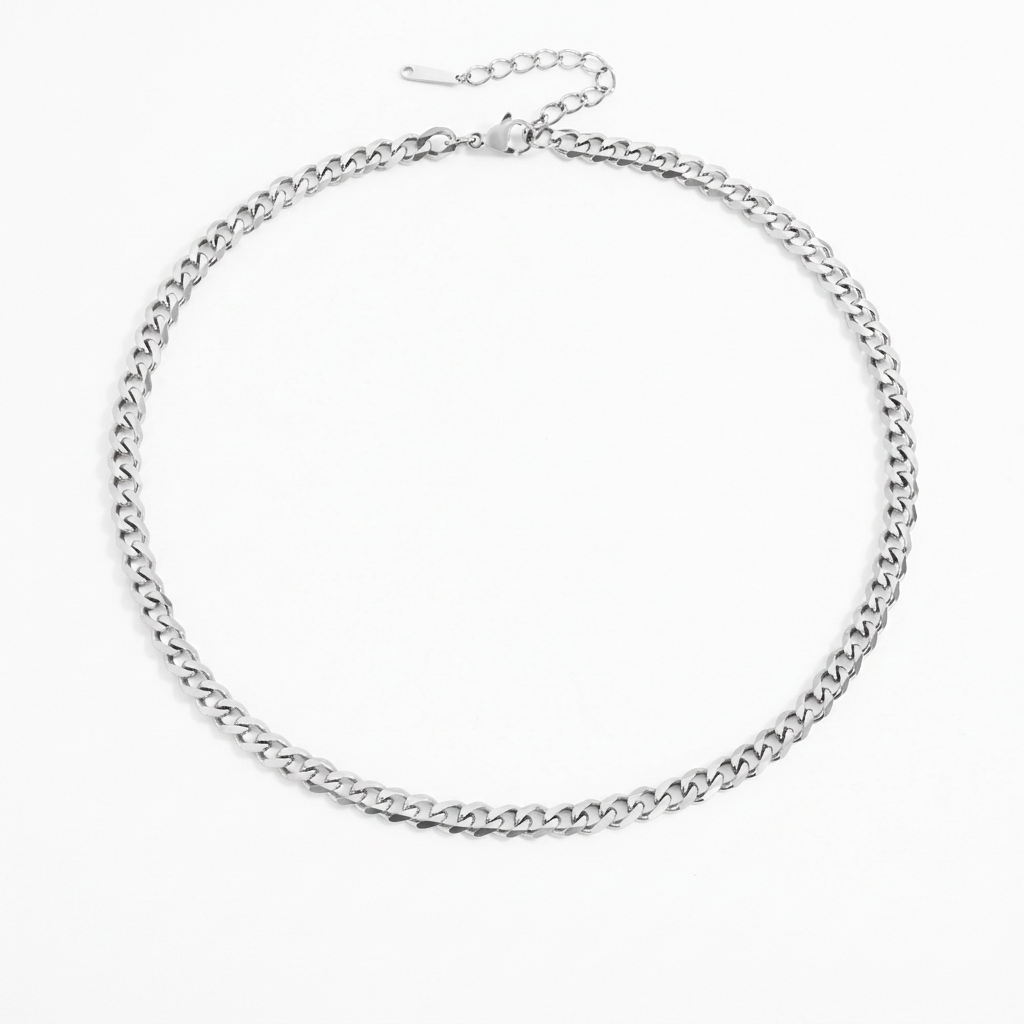 Silver 6mm Curb Chain Necklace