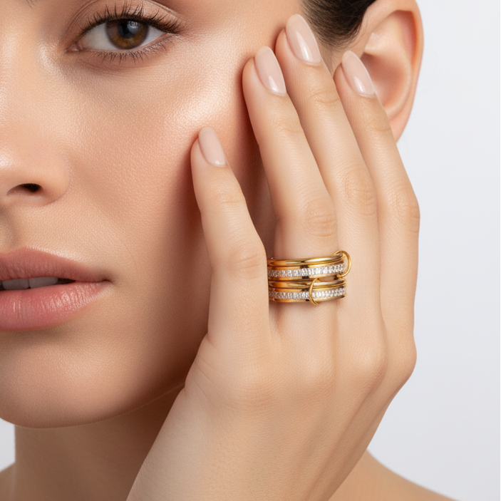 Four Layered Gold Eternity Ring