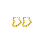 Ceyrah gold-tone abstract hoop earrings on white background