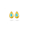 Gold Teardrop Earrings with Blue Stone featuring a stunning blue stone and dainty design.