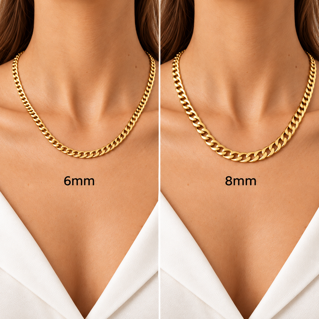 Gold 6mm Curb Chain Necklace