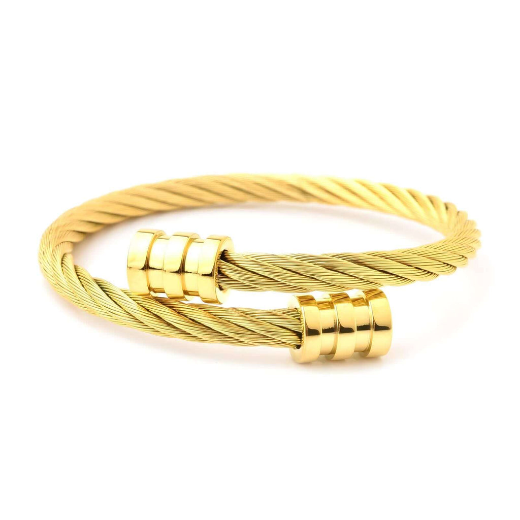 Twisted Cable Cuff Bracelet on white background