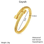 Twisted Cable Cuff Bracelet with measurements