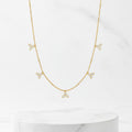 Gold Dainty Triangle Crystal Station Necklace