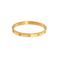 Ceyrah gold Big Clover Crystal Bangle Bracelet on white background