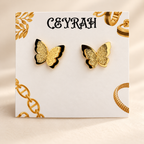 Gold Butterfly Stud Earrings