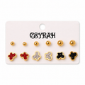 Waterproof Gold Butterfly Stud Earrings Set