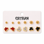 Waterproof Gold Butterfly Stud Earrings Set