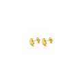 Ceyrah gold heart stud earrings solid on a white background