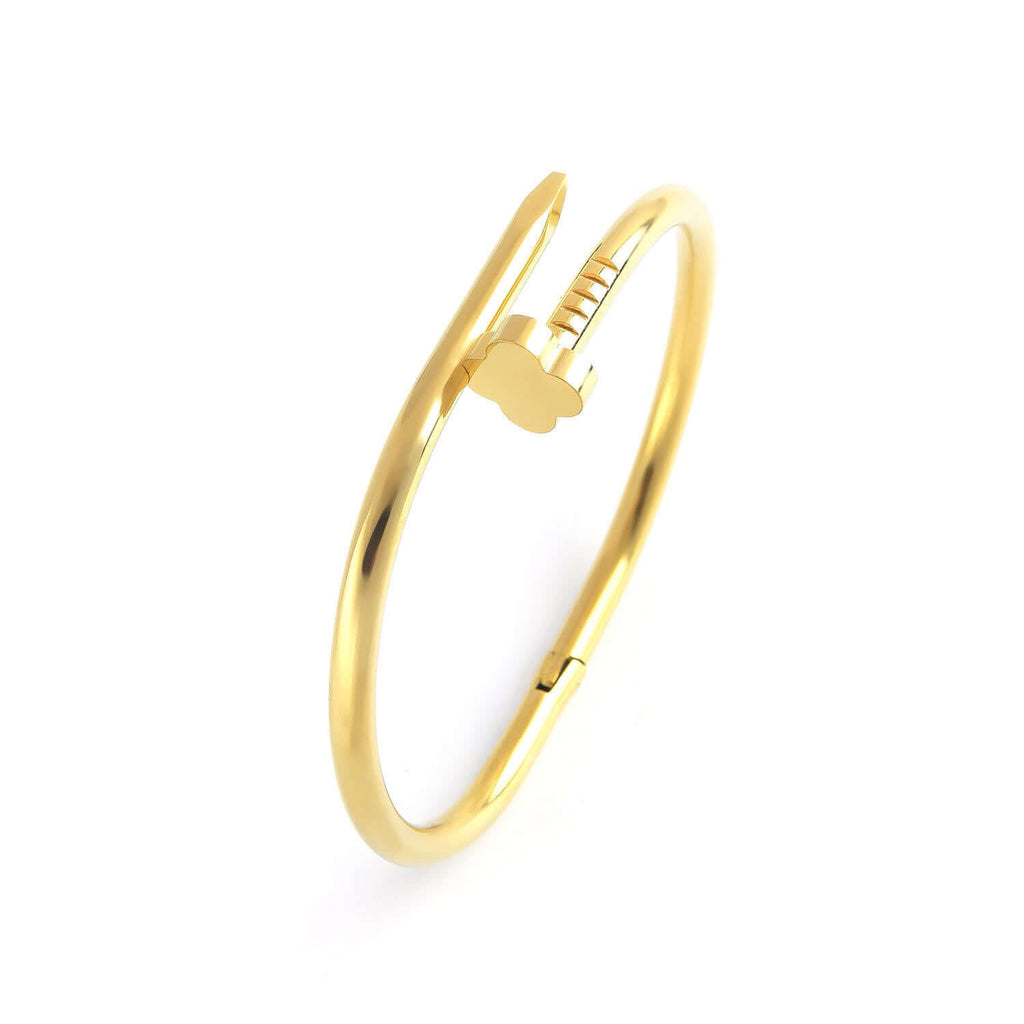 Clover Nail Bangle Bracelet on a white background