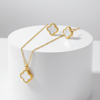 Clover Necklace and Earrings Set  on pedestal
