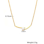 Cross Pearl Gold Necklace with measurements 