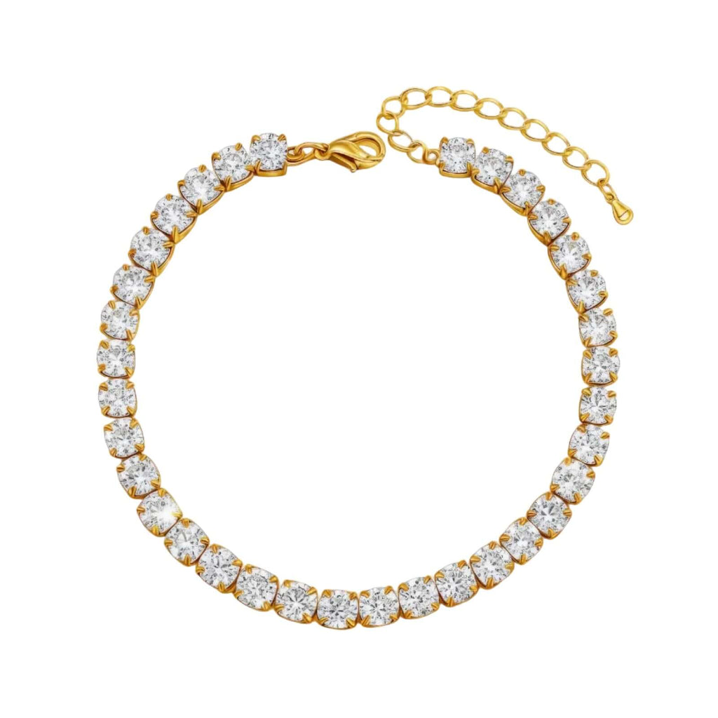 Gold Crystal Tennis Classic Bracelet with sparkling crystals set in a polished gold-tone frame.