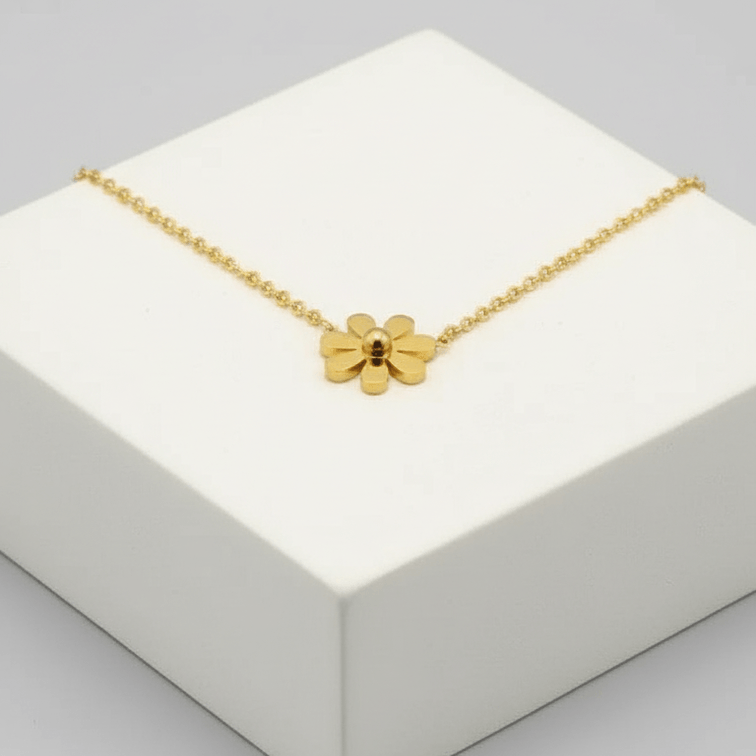 Dainty Floral Chain for Women on cream  square pedestal