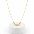 Dainty Square Gold Necklace on white background