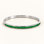 Green Crystal Pavé Bangle Bracelet