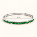 Green Crystal Pavé Bangle Bracelet