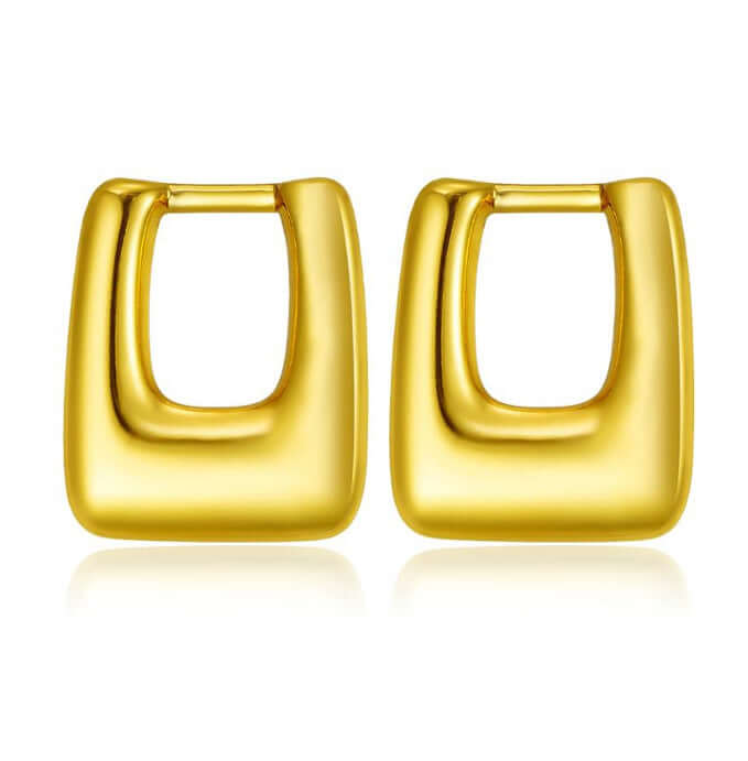 Geometric Rectangle Stud Earrings - on a white background
