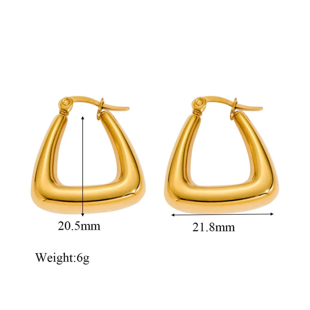 Ceyrah Geometric Triangle Hoop Earrings, 20.5mm x 21.8mm, 6g, shown on white background