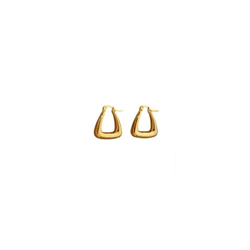 Ceyrah Geometric Triangle Hoop Earrings on white background