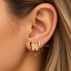Gold Butterfly Stud Earrings