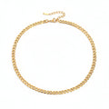 Gold 6mm Curb Chain Necklace plain background