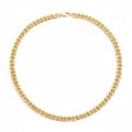 Gold 8mm Curb Chain Necklace plain background 