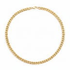 Gold 8mm Curb Chain Necklace plain background 