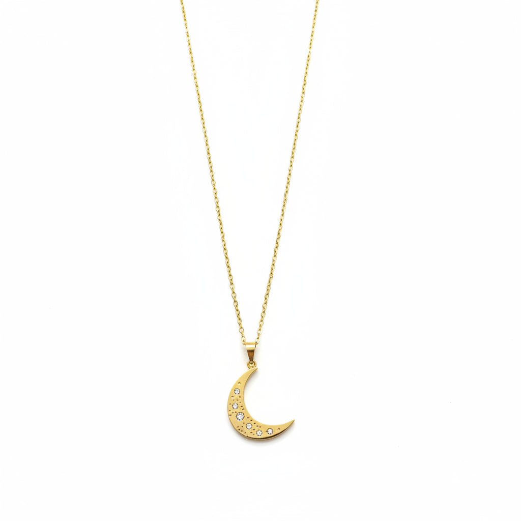 A Gold Crescent Moon Necklace