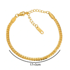 Gold Cuban link bracelet with adjustable chain, 17+5cm, jewellery by Ceyrah