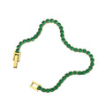 Gold Emerald Green Tennis Bracelet on white background, Ceyrah jewellery