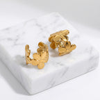 Gold Floral Ear Cuff Set on a white background
