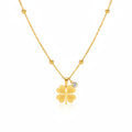 Gold Four‑Leaf Clover Pendant Necklace on a white background
