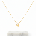 Gold Heart & J Initial Pendant Necklace