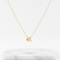 Gold Heart & K Initial Pendant Necklace