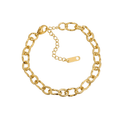 Ceyrah Gold Oval Link Chain Bracelet  on white background