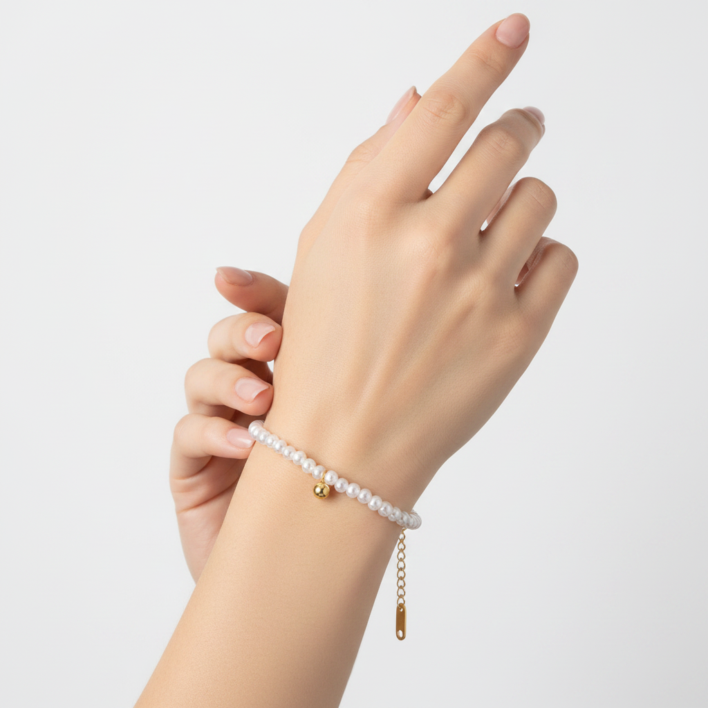 Gold Pearl Bead Bracelet