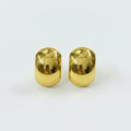 Gold Rounded Statement Stud Earrings plain background