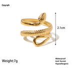 Gold Snake Wrap Adjustable Ring size