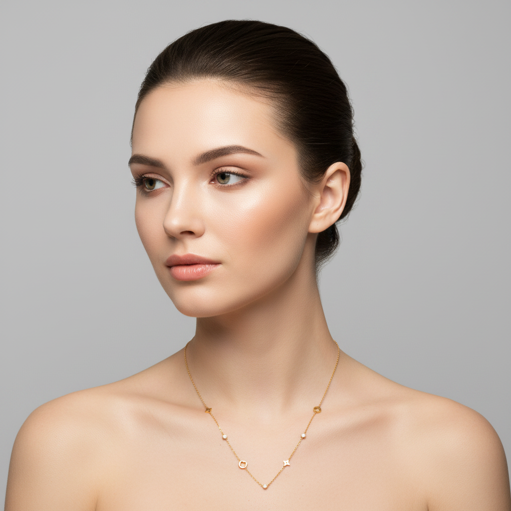 Gold Star & Clover Charm Necklace